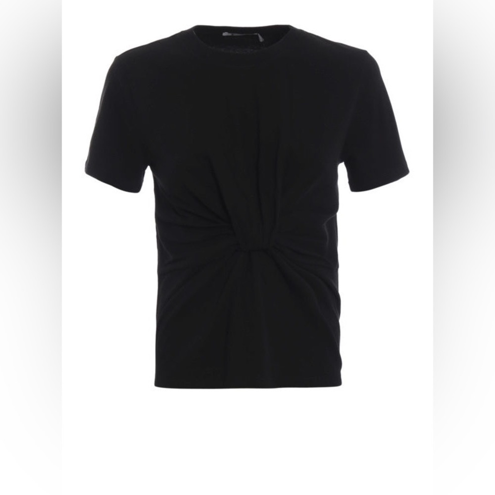 T BY ALEXANDER WANG Black cotton twist T-shirt